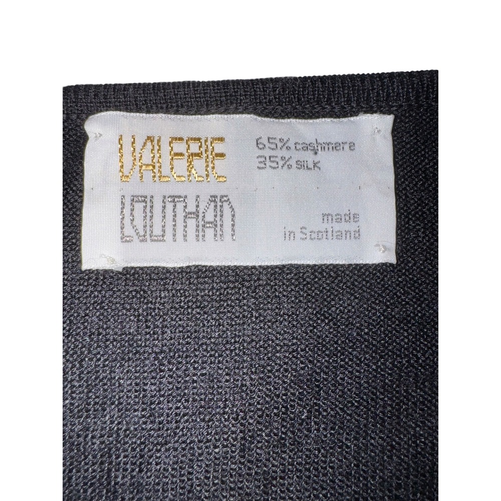 Valerie Louthan Scotland Cashmere Silk Cowl Neck Knit Top Scotland 3/4 Sleeve - Picture 5 of 8